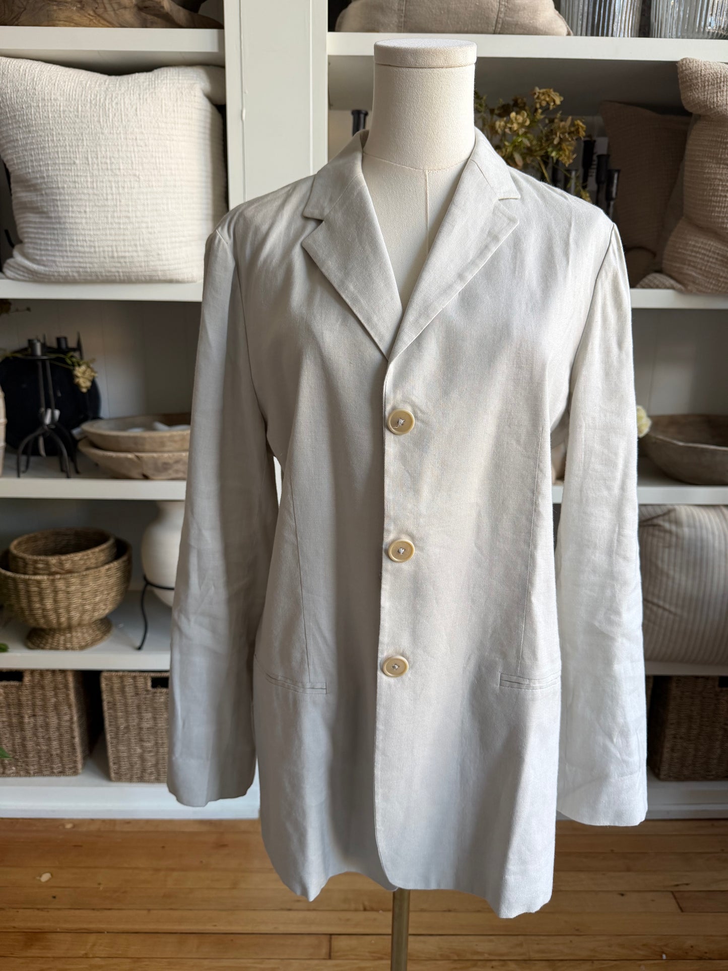 90s Lauren by Ralph Lauren linen blend blazer. Made in the USA