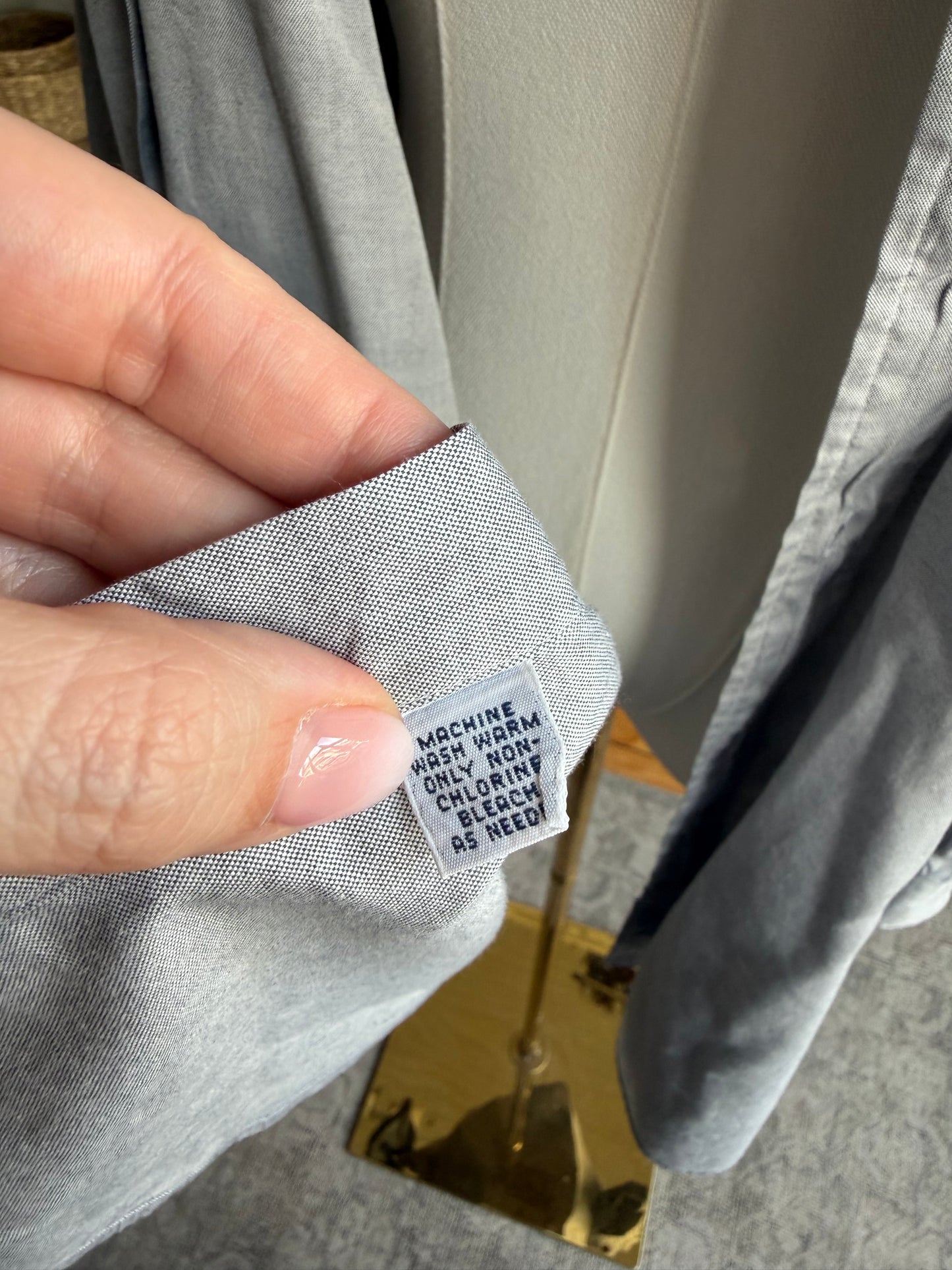 90s Ralph Lauren Yarmouth grey button down. Made in Hong Kong