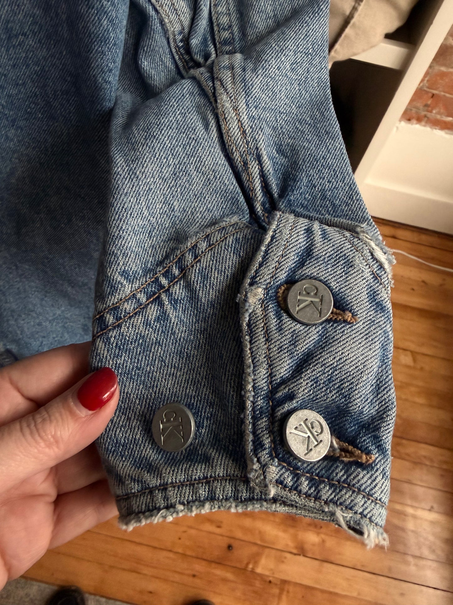 90s Calvin Klein denim chore coat. Made in the USA