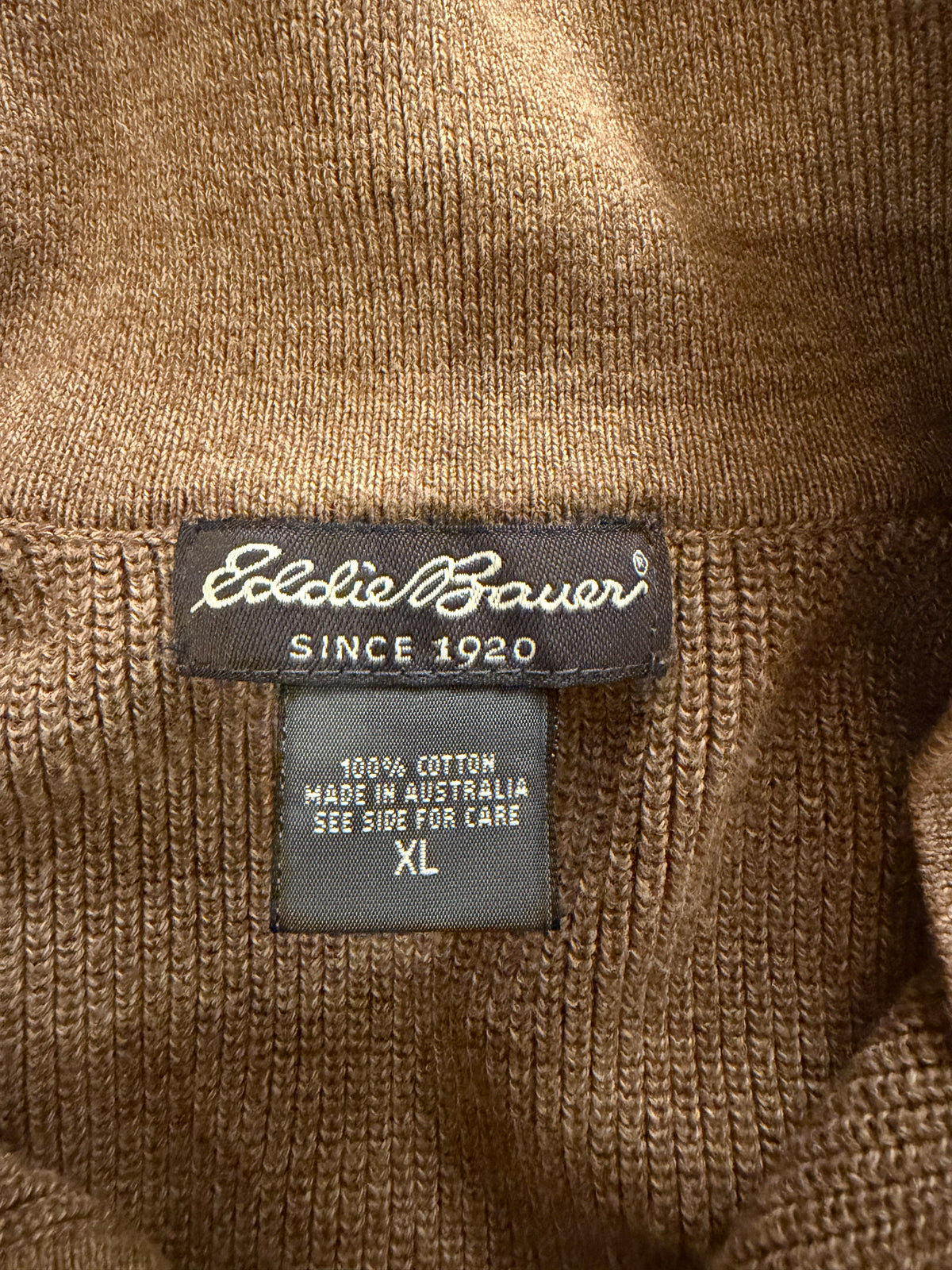 90s Eddie Bauer cotton polo sweater. Made in Australia