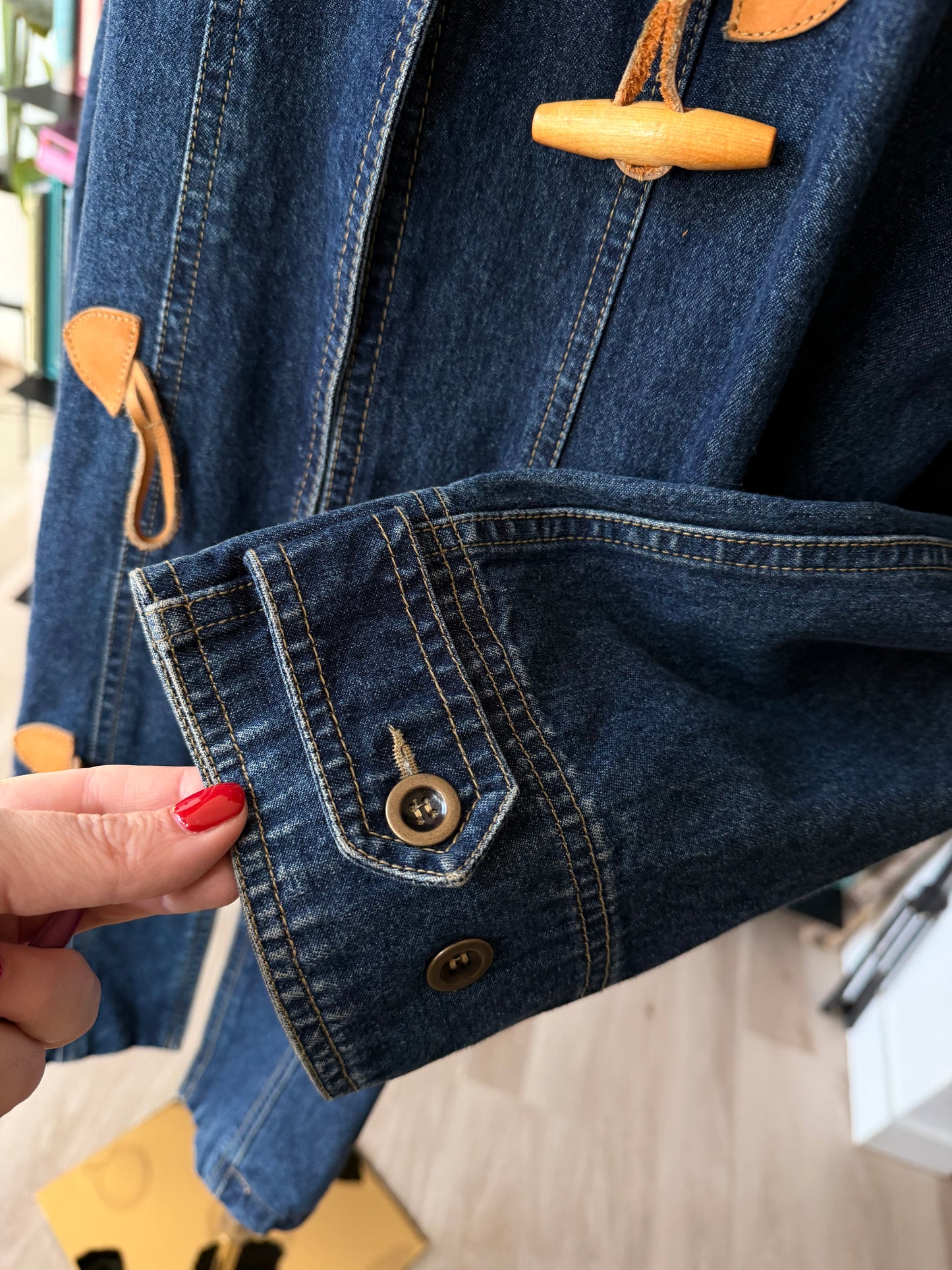 90s Lizwear denim toggle coat