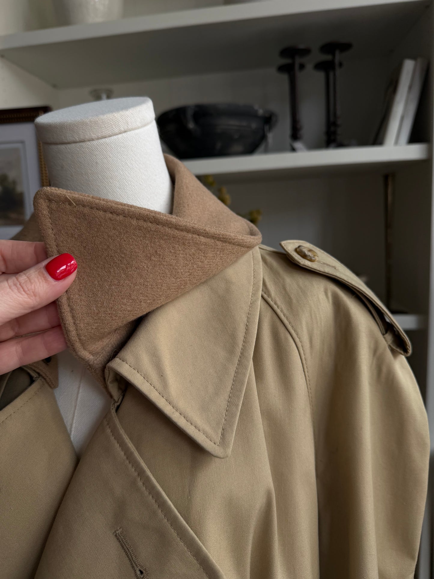60s/70s Eagle Clothes plaid lined trench with removable wool collar