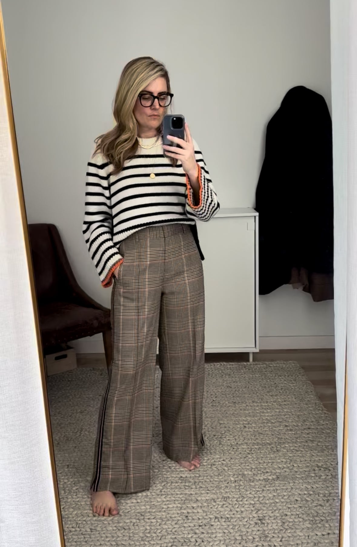 Me+Em wool cashmere striped sweater. Size medium. NWT