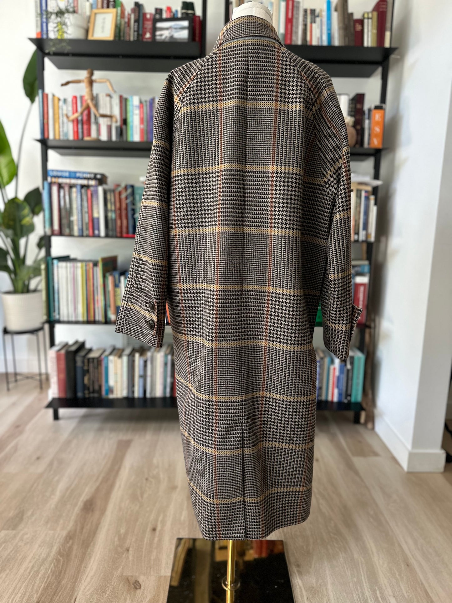 Madewell Oversized Car Coat in Glen Plaid. Size medium