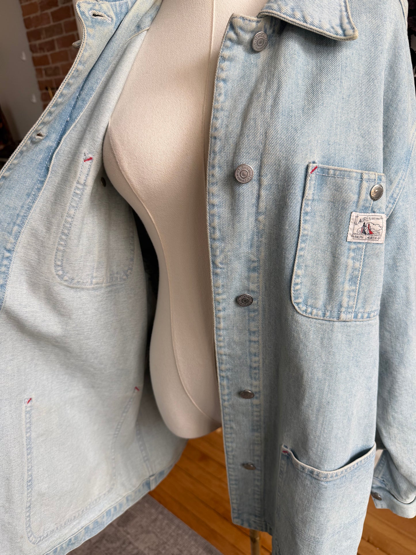 90s Lauren by Ralph Lauren denim chore coat. Fits M-XL