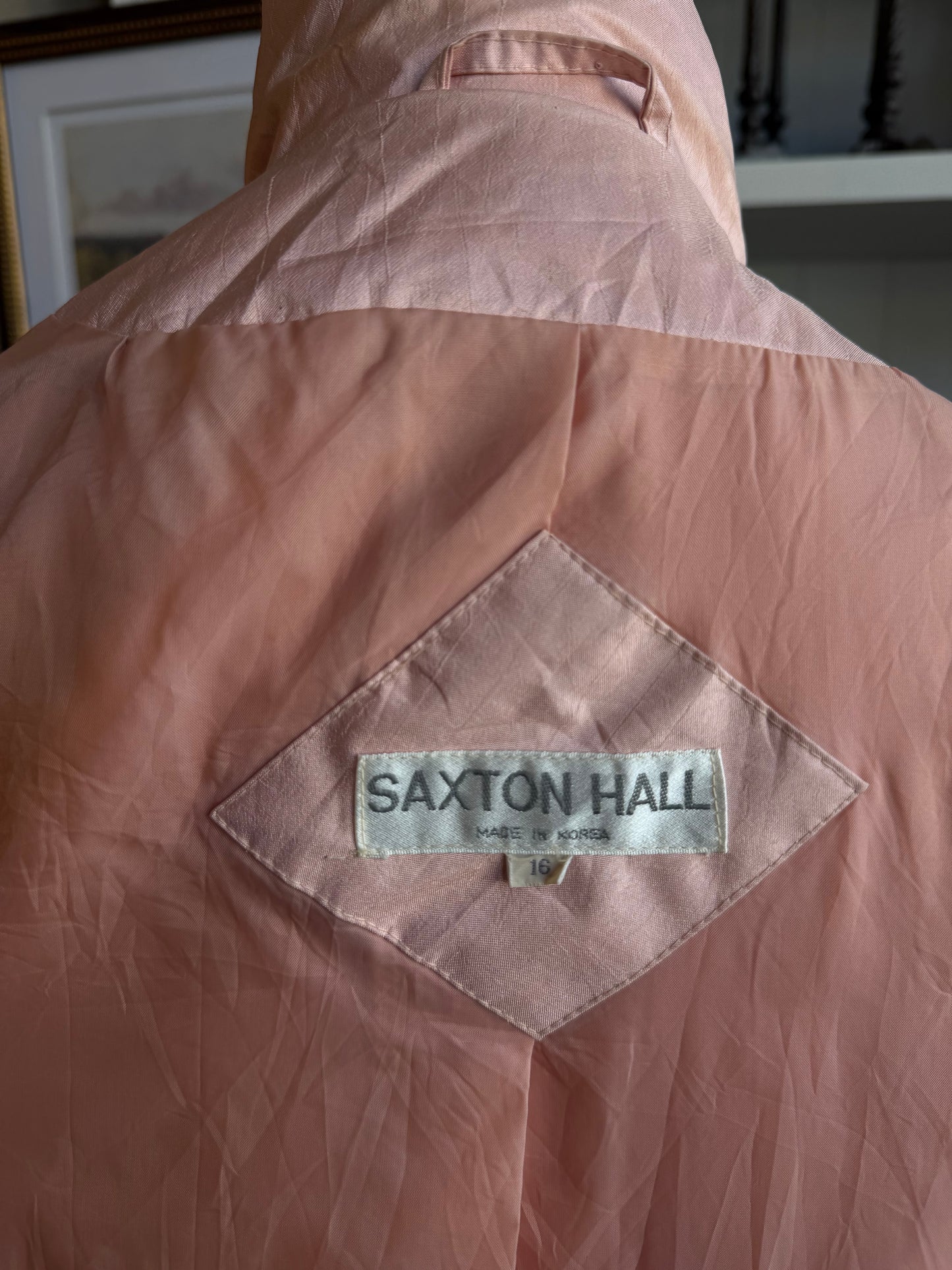 80s Saxon Hall pink trench coat. Made in Korea #20