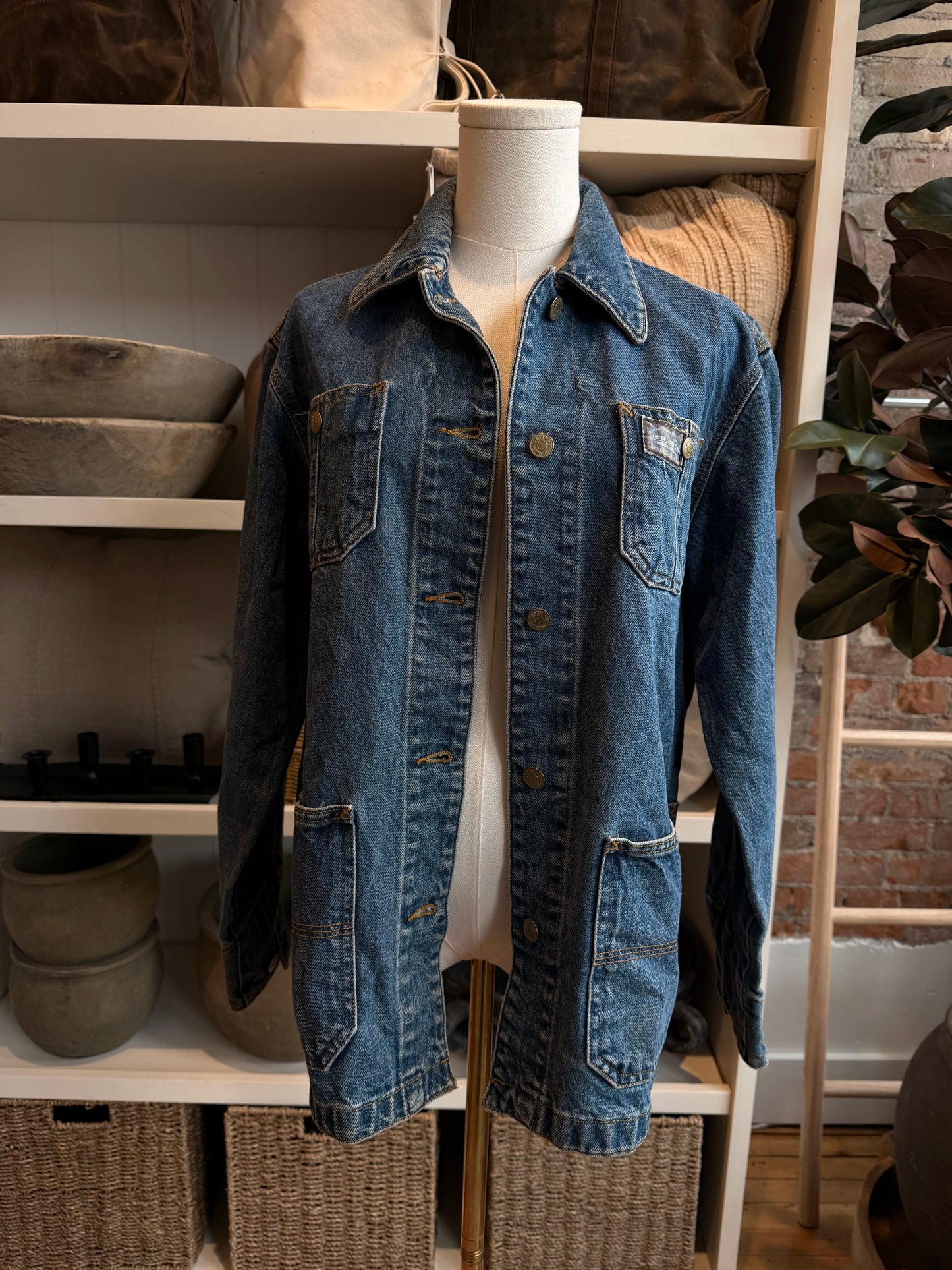 90s Lauren Jeans Co denim chore coat. Made in Mexico
