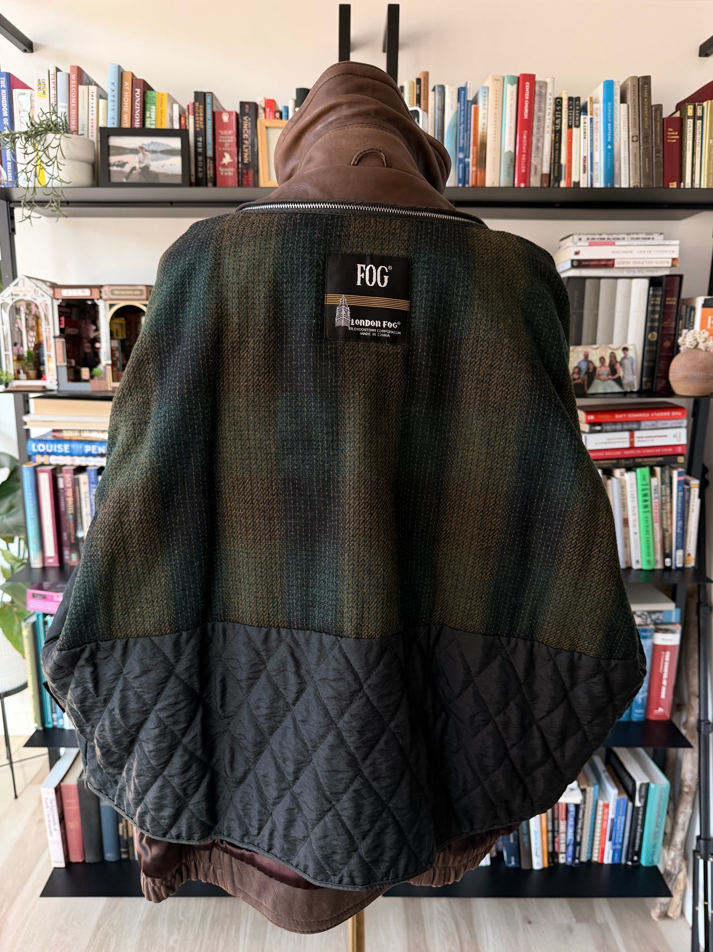 90s London Fog leather bomber with removable insulated lining