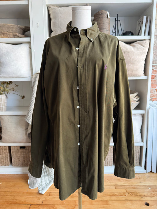 90s Ralph Lauren Olive button down