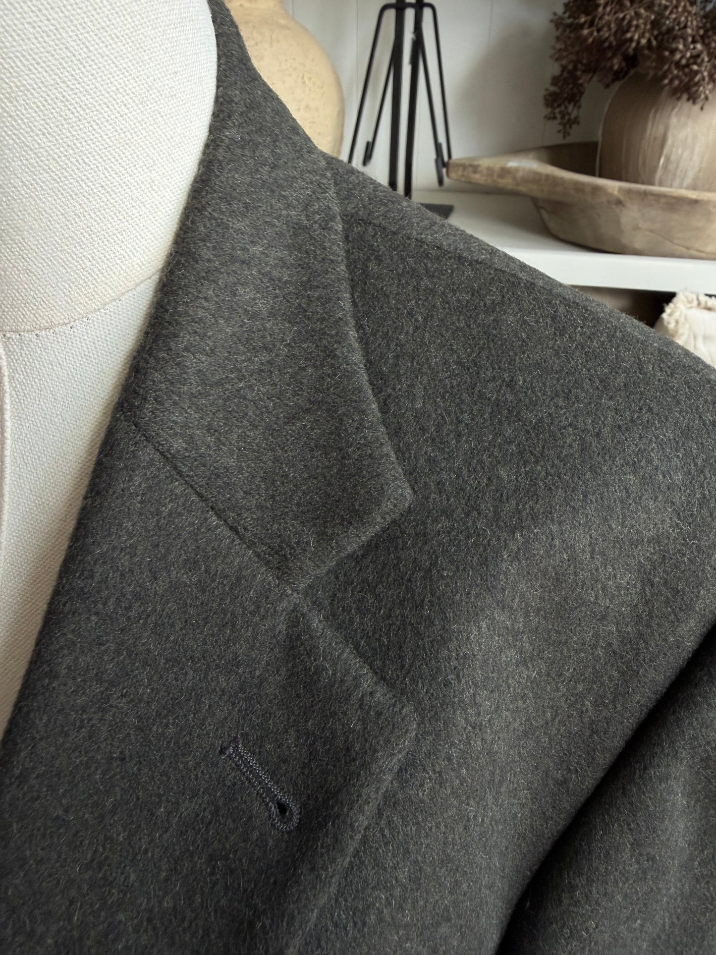 90s Oscar de la Renta green wool cashmere blazer. Fits S-L