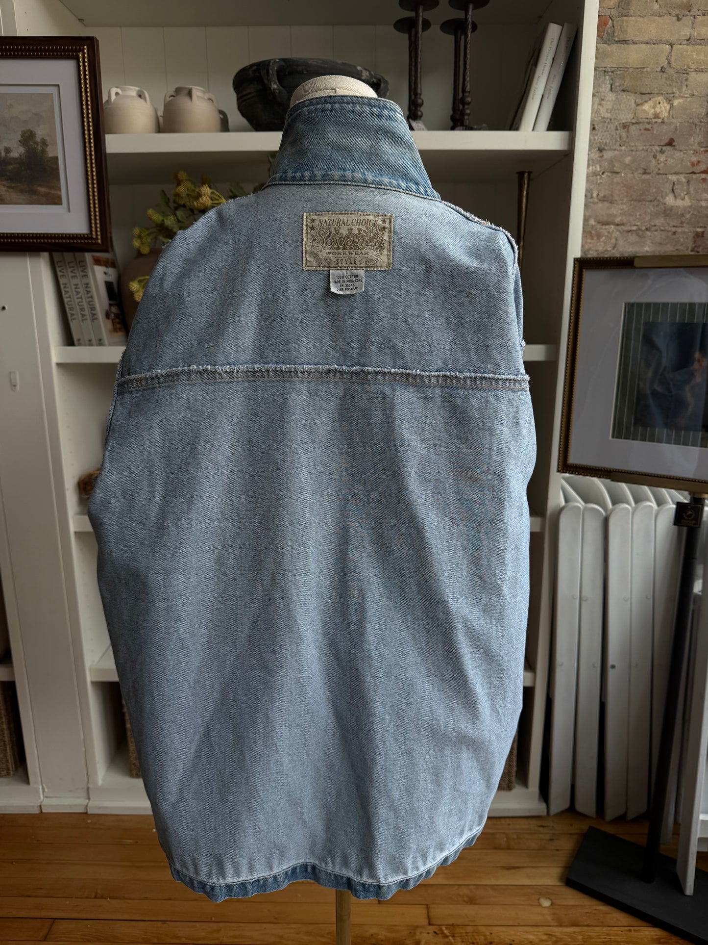 80s Natural Choice Sostanza workwear denim jacket. Made in Hong Kong