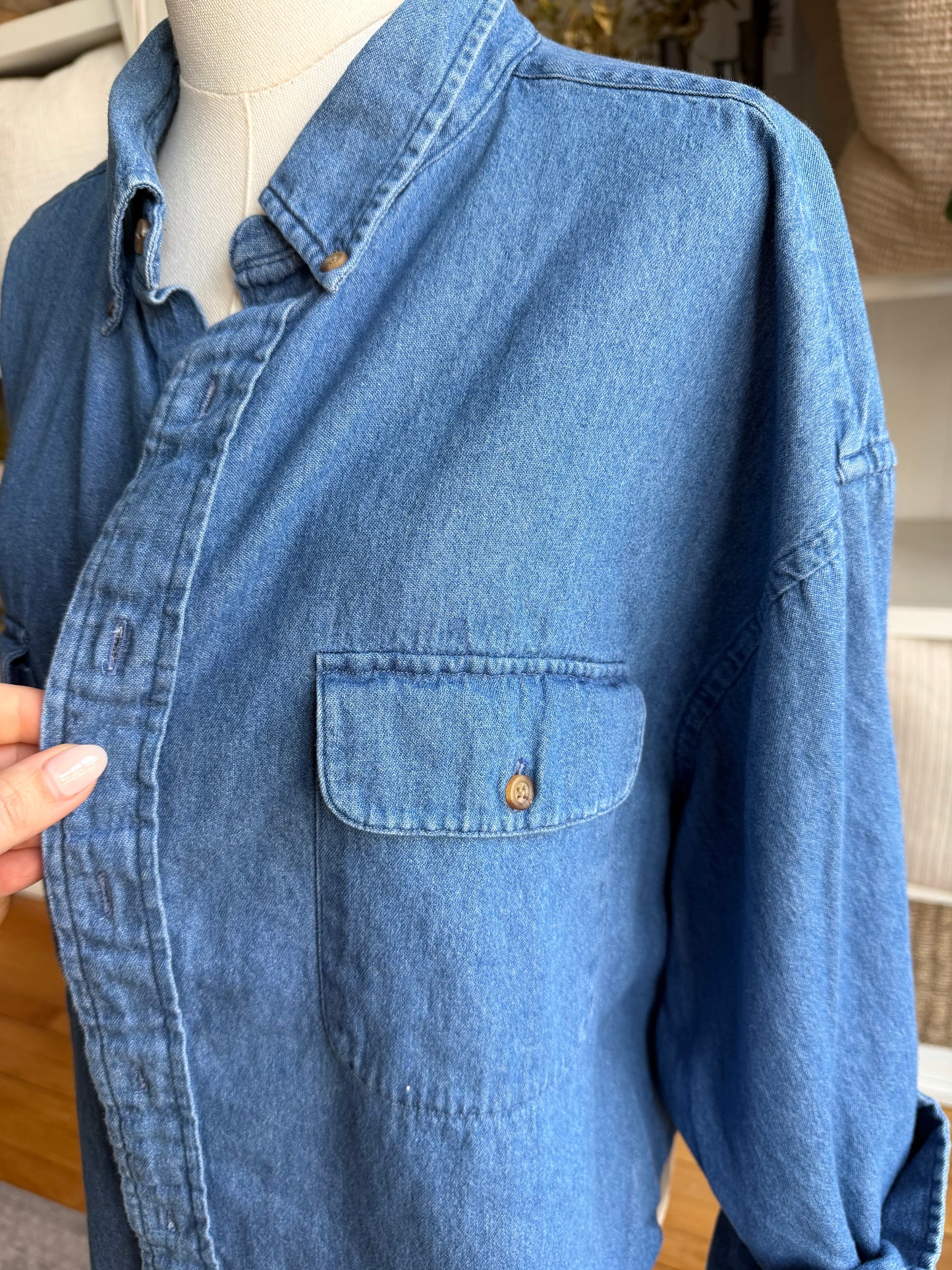 #5 Denim Reworked Button Down