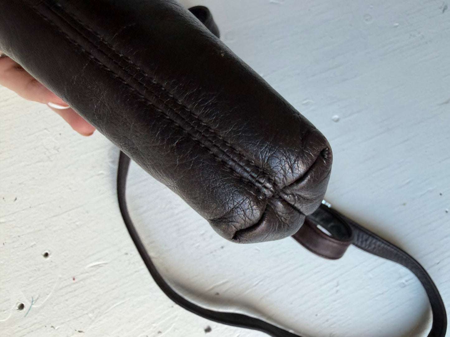 00s Ralph Lauren dark brown leather crossbody