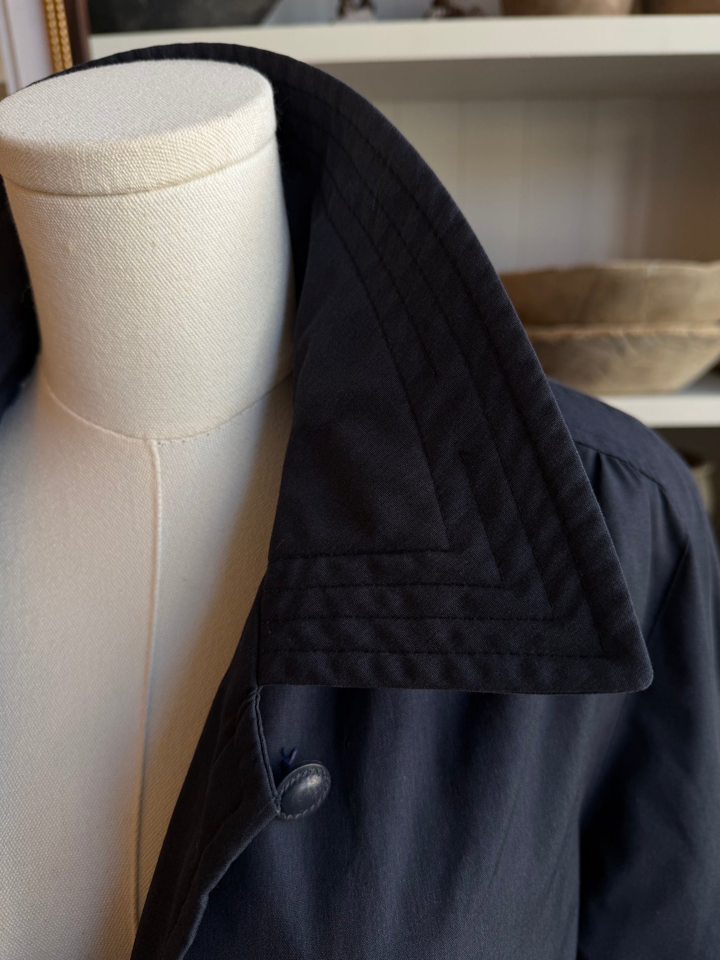 Vintage navy A line coat with insulation. Sourced in Paris
