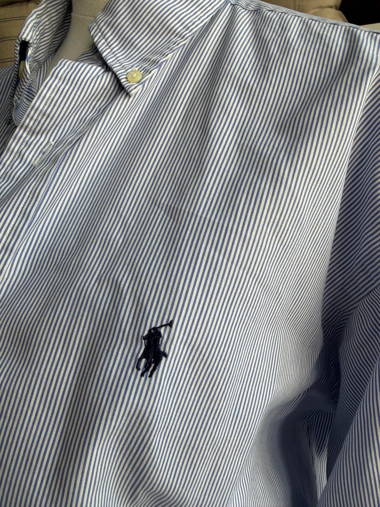 90s Ralph Lauren striped button down. Made in Hong Kong