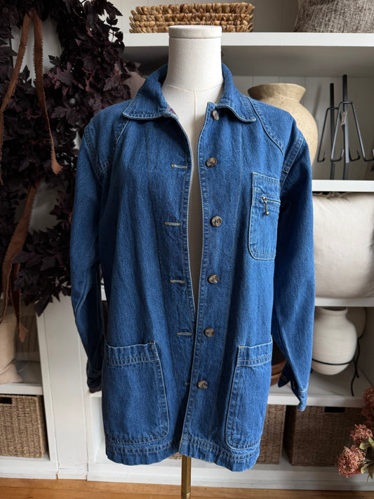 90s Cabin Creek denim chore coat. Fits XXS-S petite