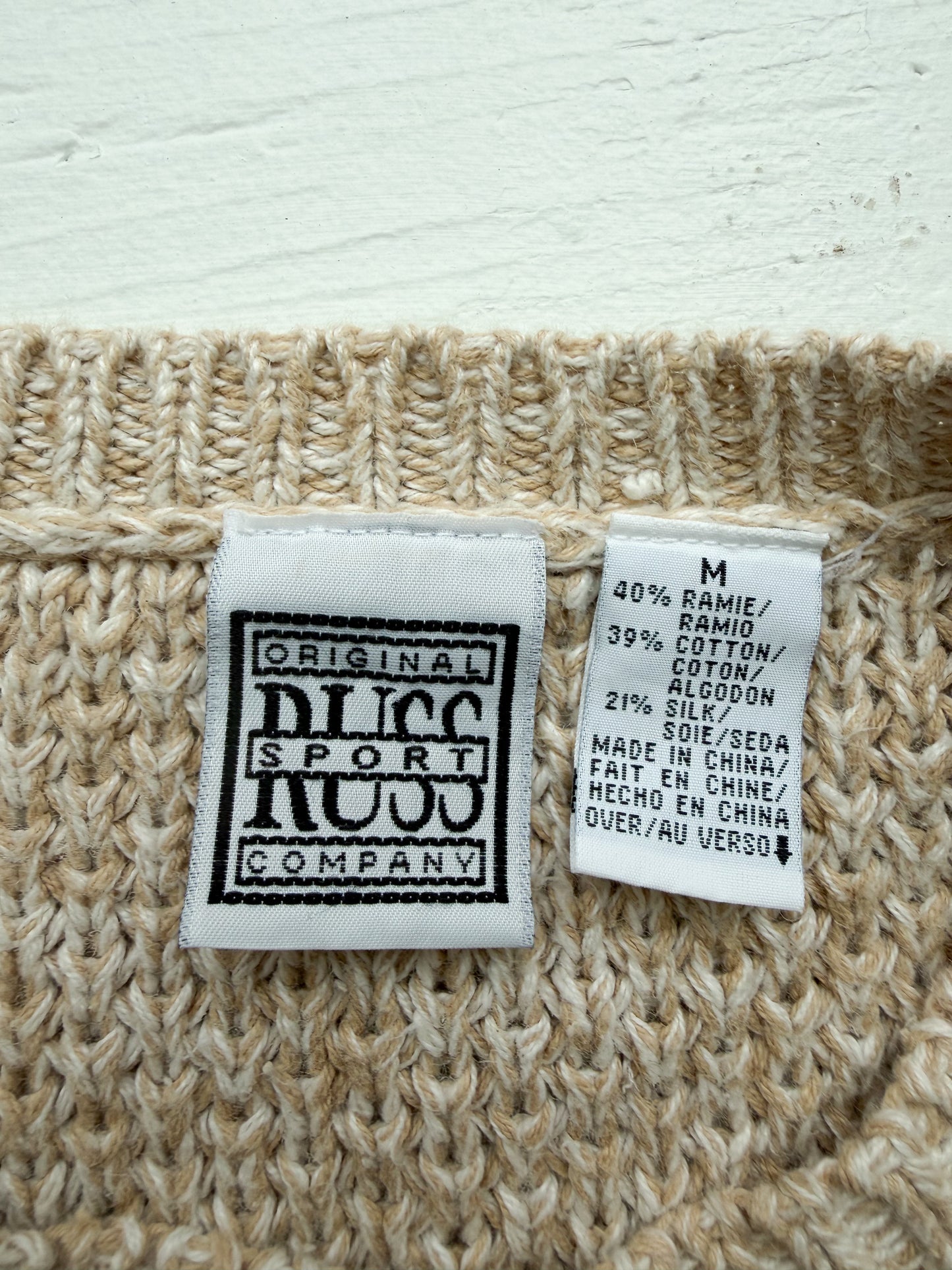 80s Russ Sport cotton blend sweater.