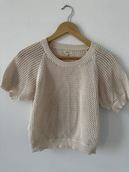 OZMA open knit cotton sweater. Size medium