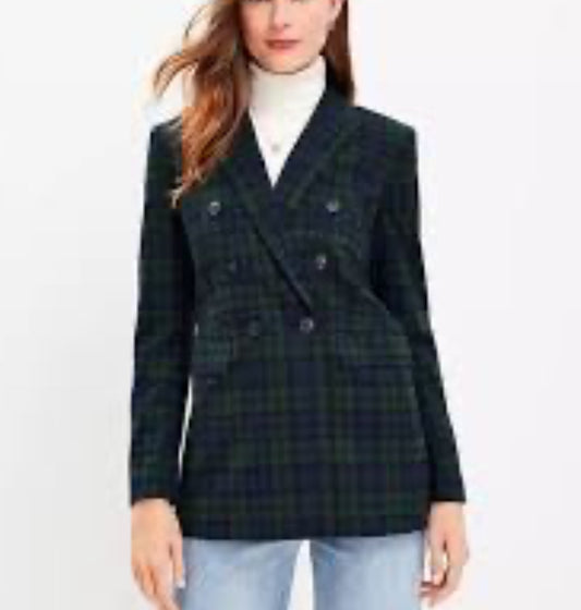 Loft black watch plaid blazer. NWT. Size 10