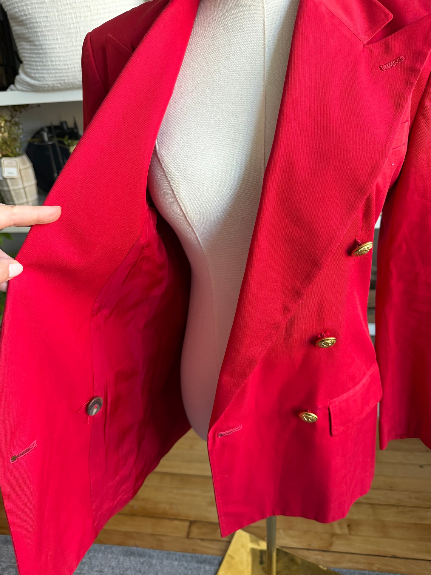90s Ralph Lauren red blazer. Made in the USA