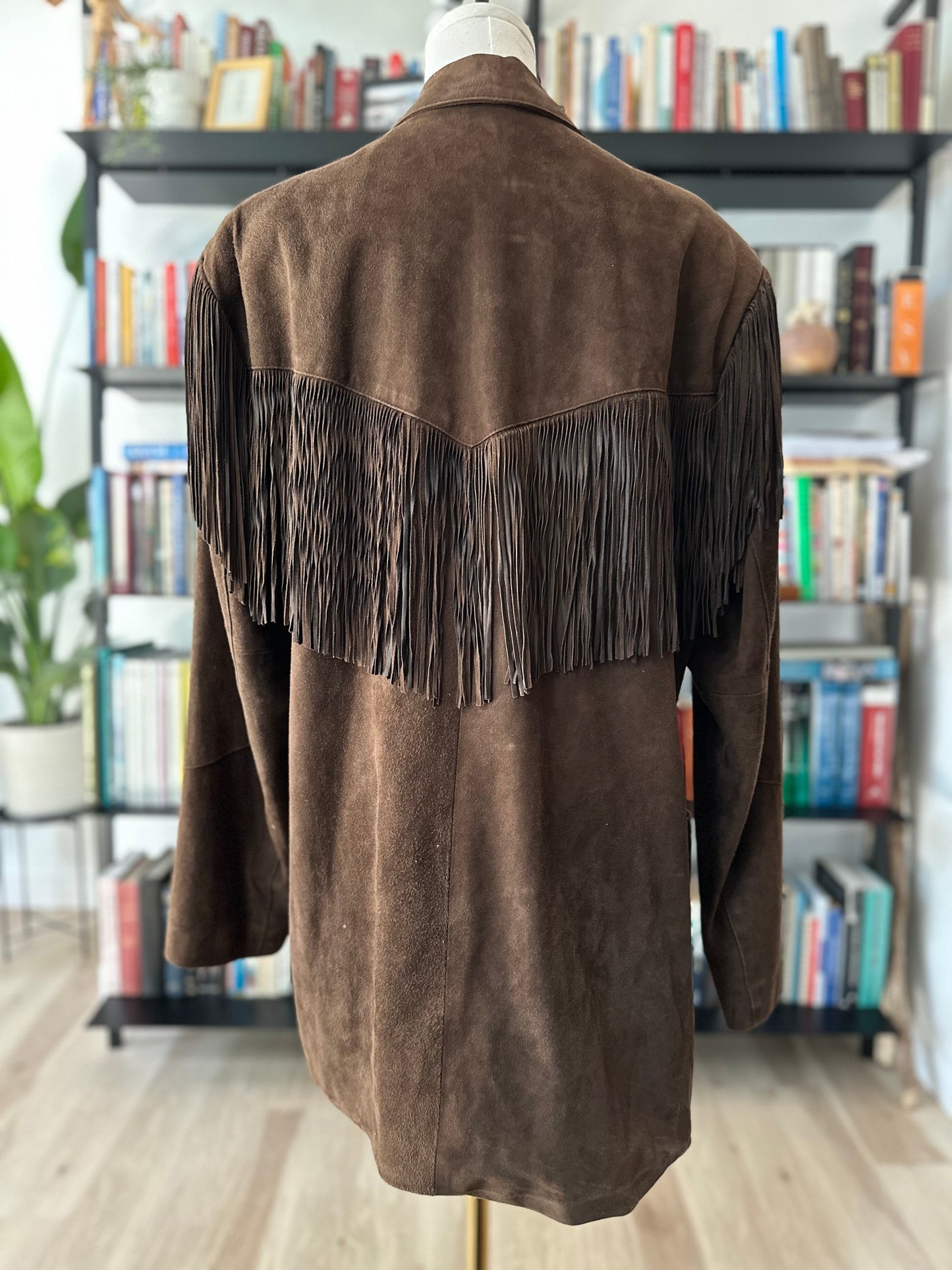 70s/80s Jose Luis brown fringe jacket. Made in the USA
