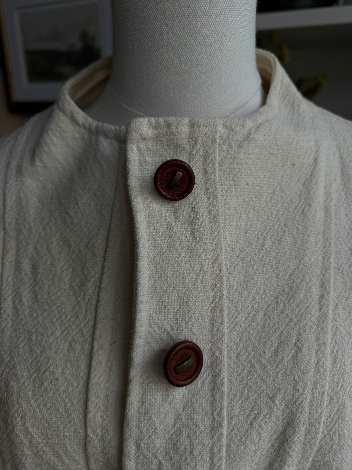 Handmade textured cotton chore coat