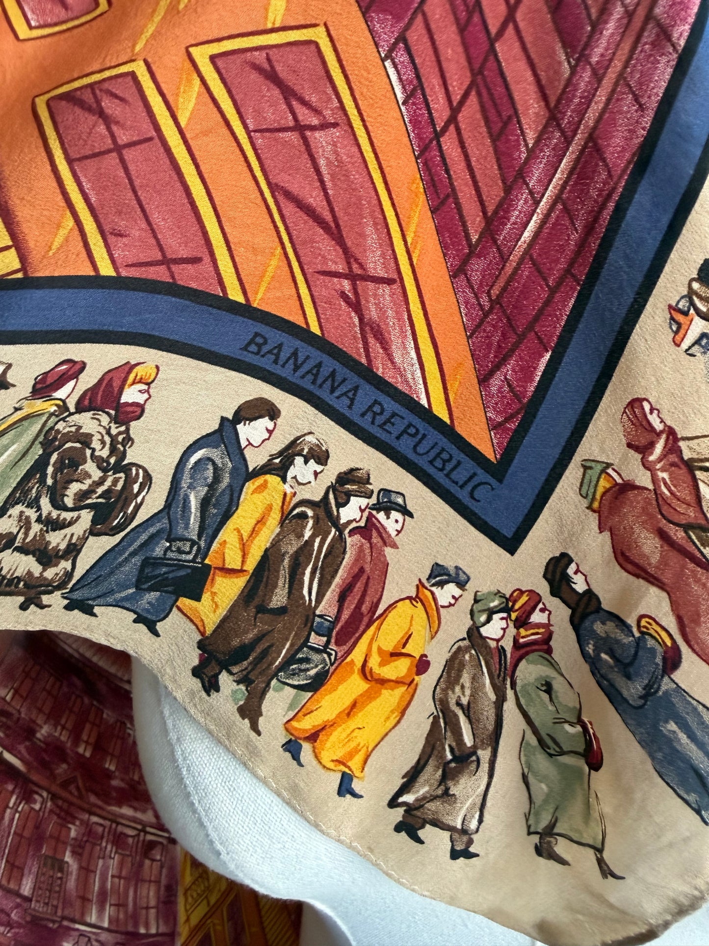 Paris Banana Republic vintage silk scarf #17