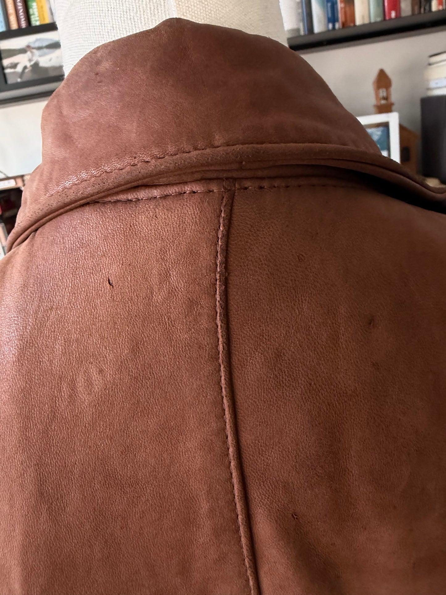 90s Banana Republic Leather Bomber. Made in Korea