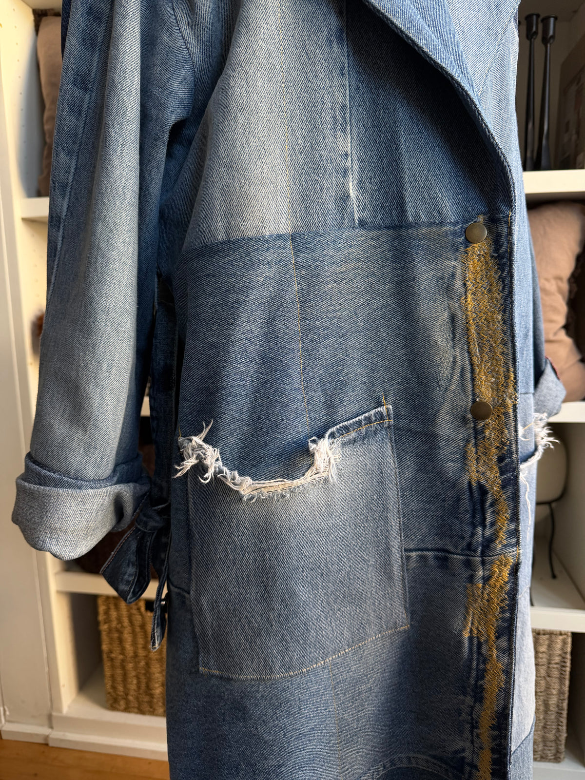 #7 Reworked denim trench. Size L