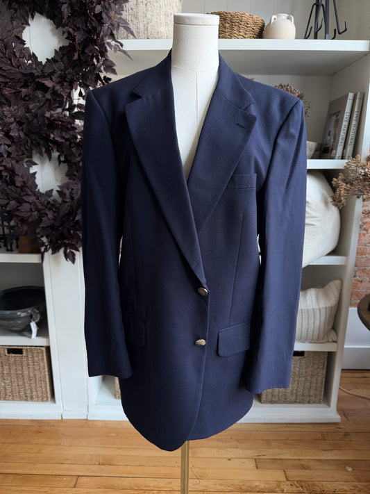 80s Burberrys Navy wool blazer. Made in the USA. Fits M-XL
