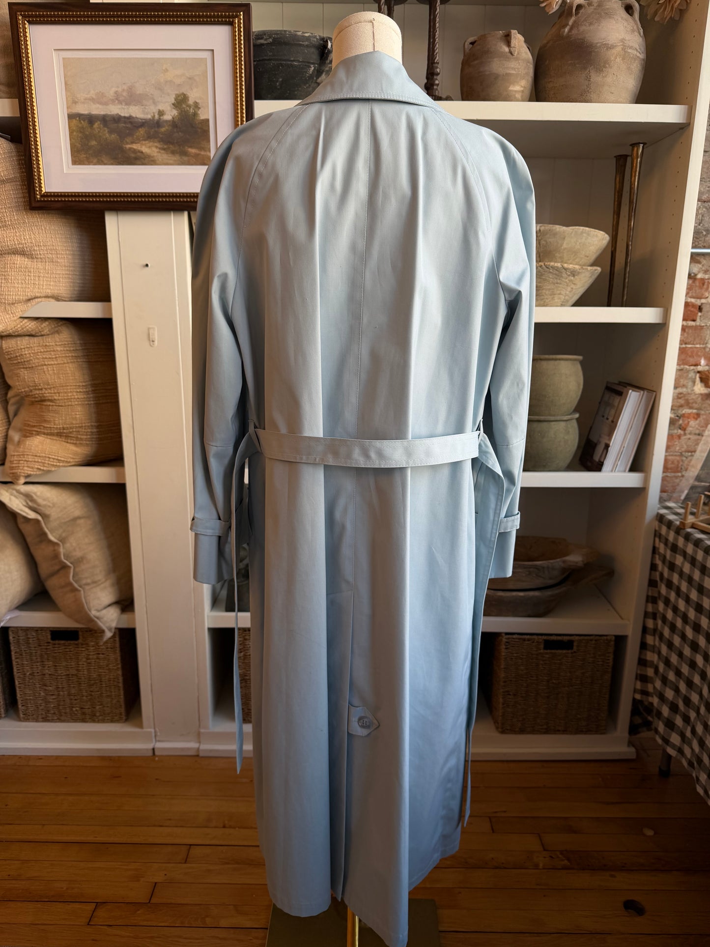 60s London Fog blue trench coat. Made in the USA #12