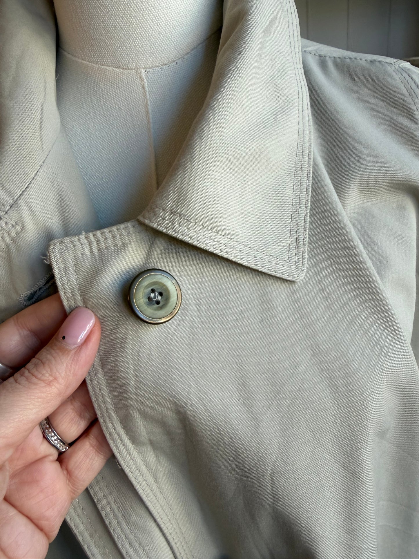 Vintage light khaki trench #1