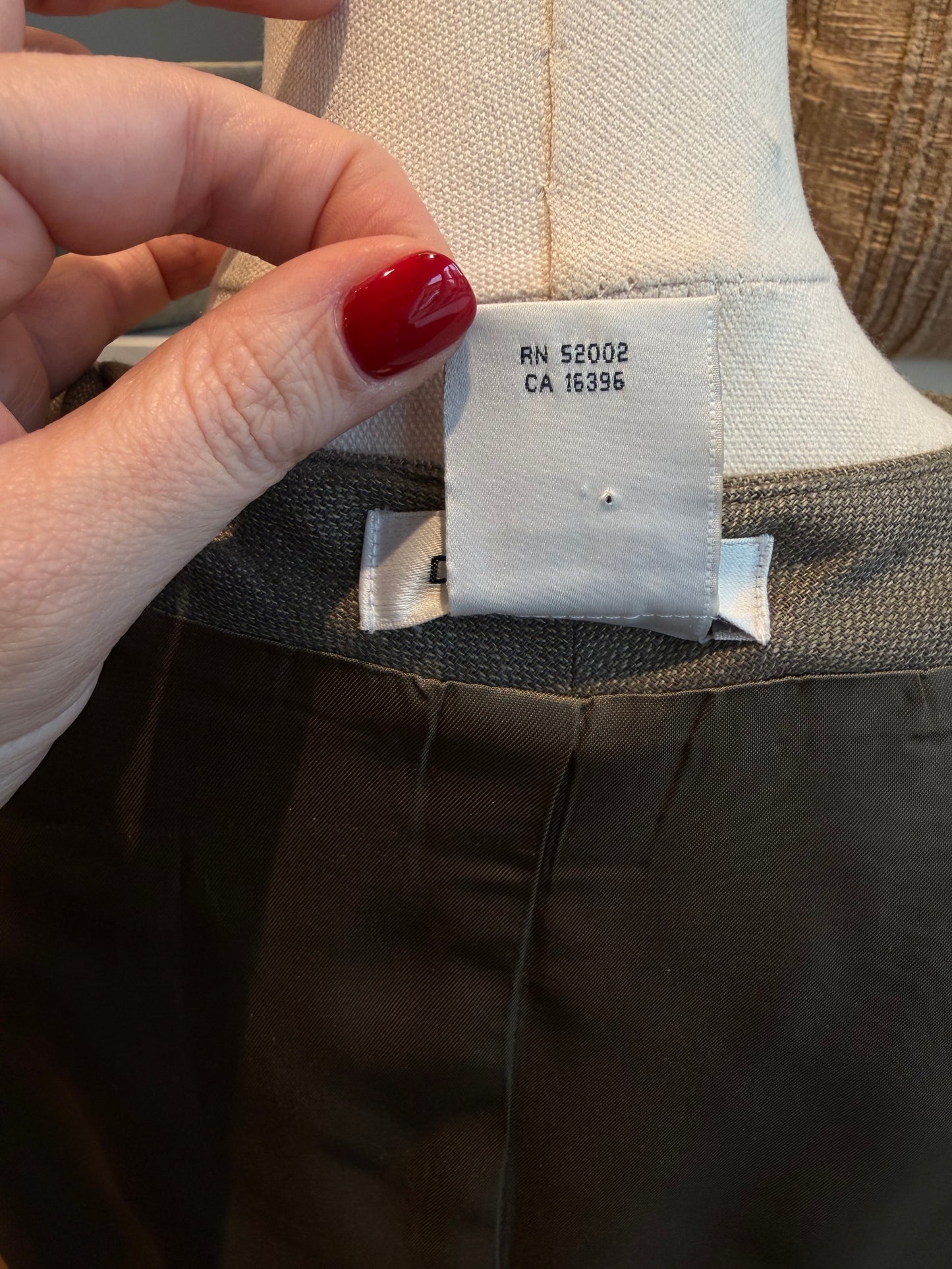 90s Calvin Klein green linen vest and blazer