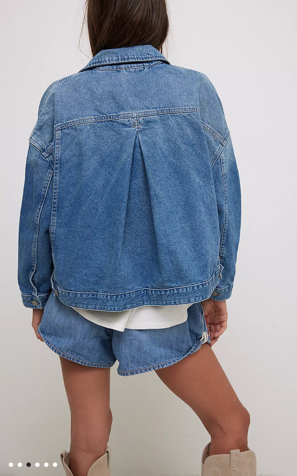 Free People Opal Swing Denim Jacket in Cowboy Romance. Size Medium
