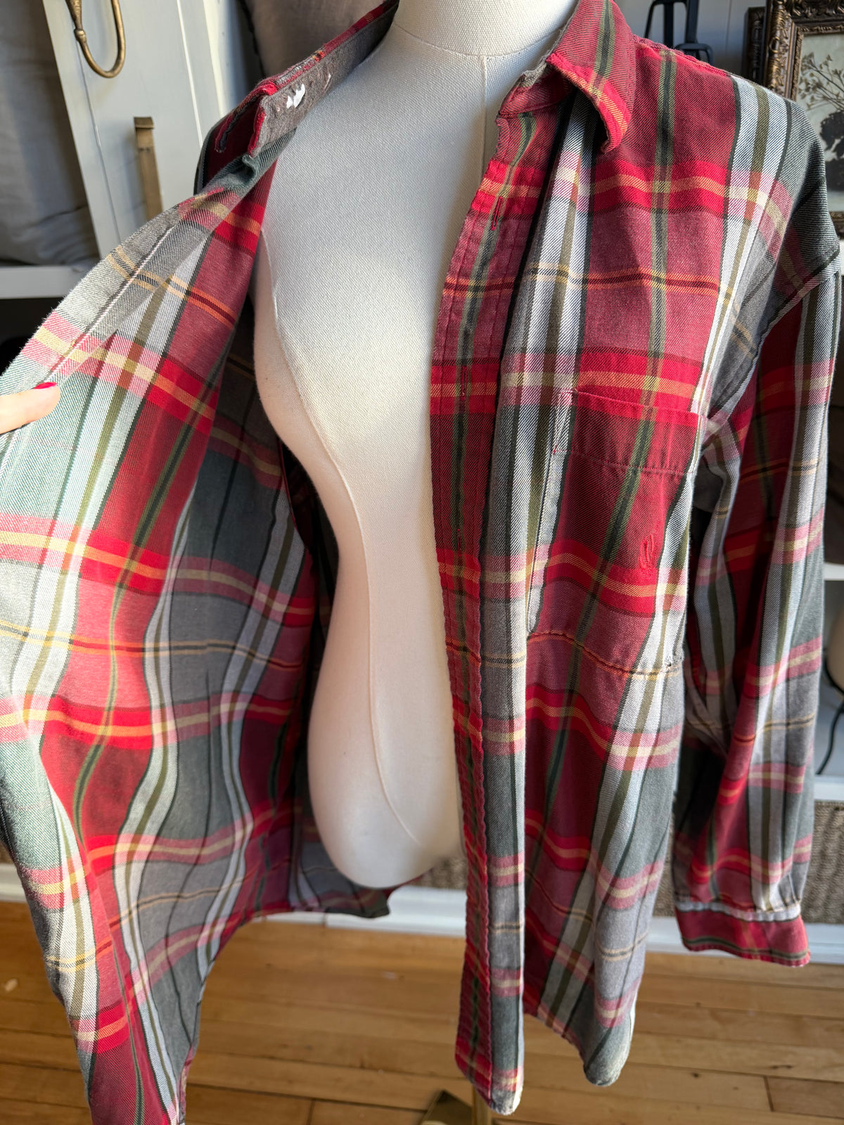 90s Nautica plaid button down. Made in the USA