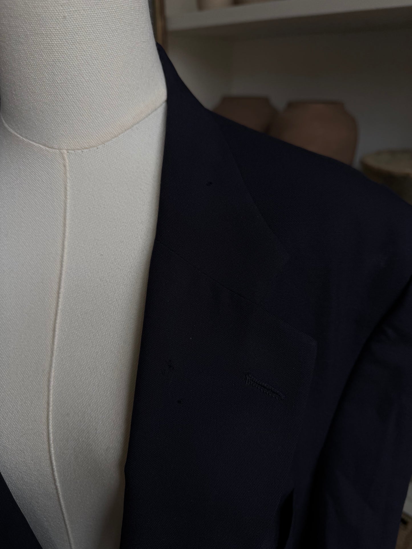 80s Burberry navy wool blazer. Made in the USA