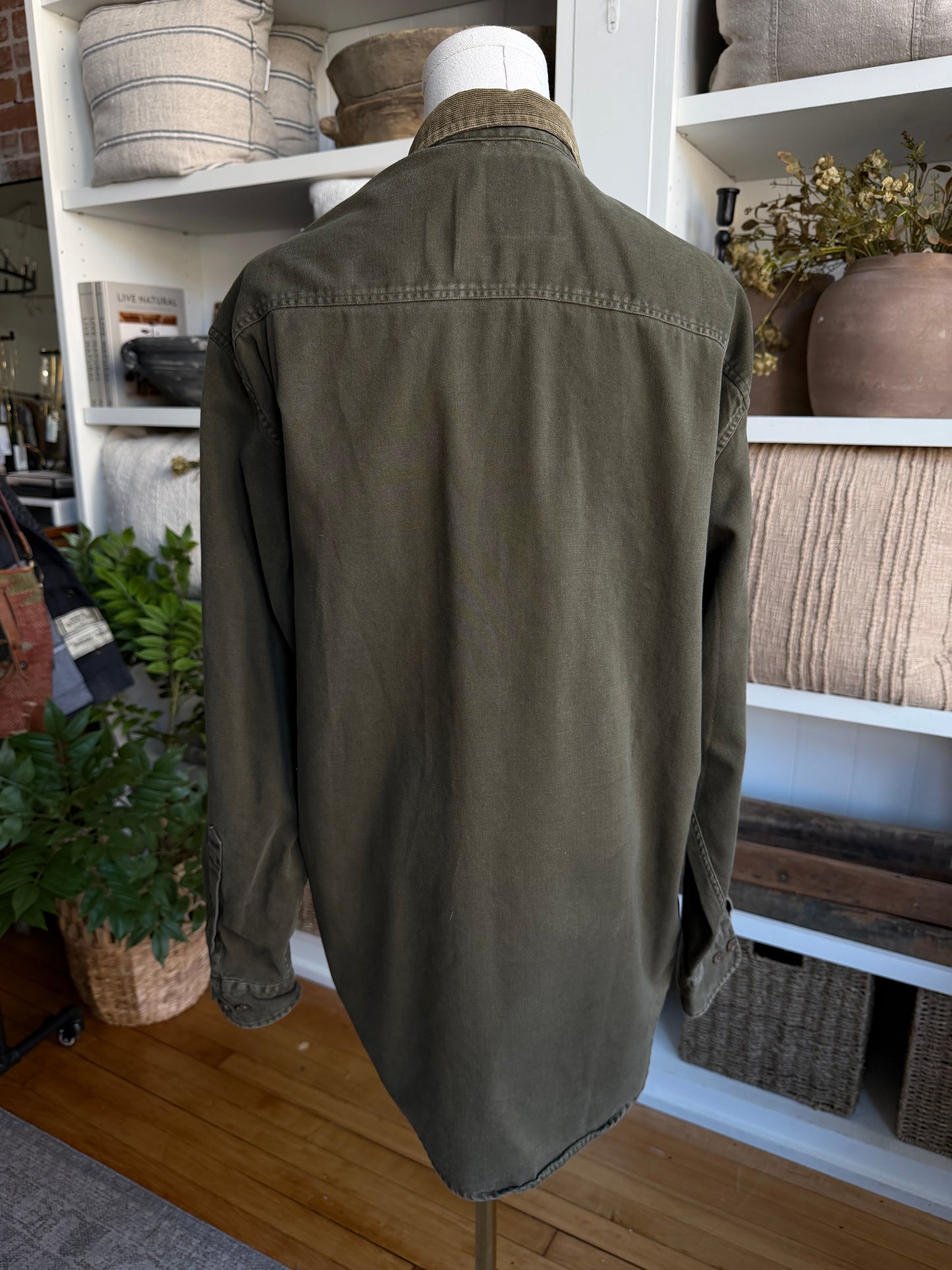 80s Banana Republic green button down