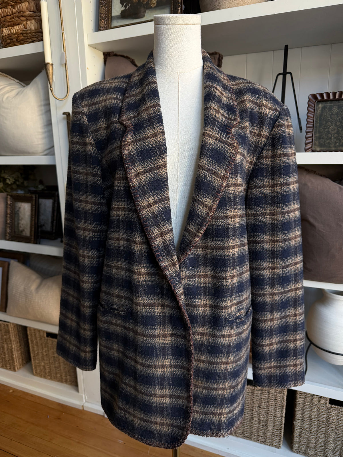 90s David Paul plaid blazer. Made in the USA. Fits XS-M