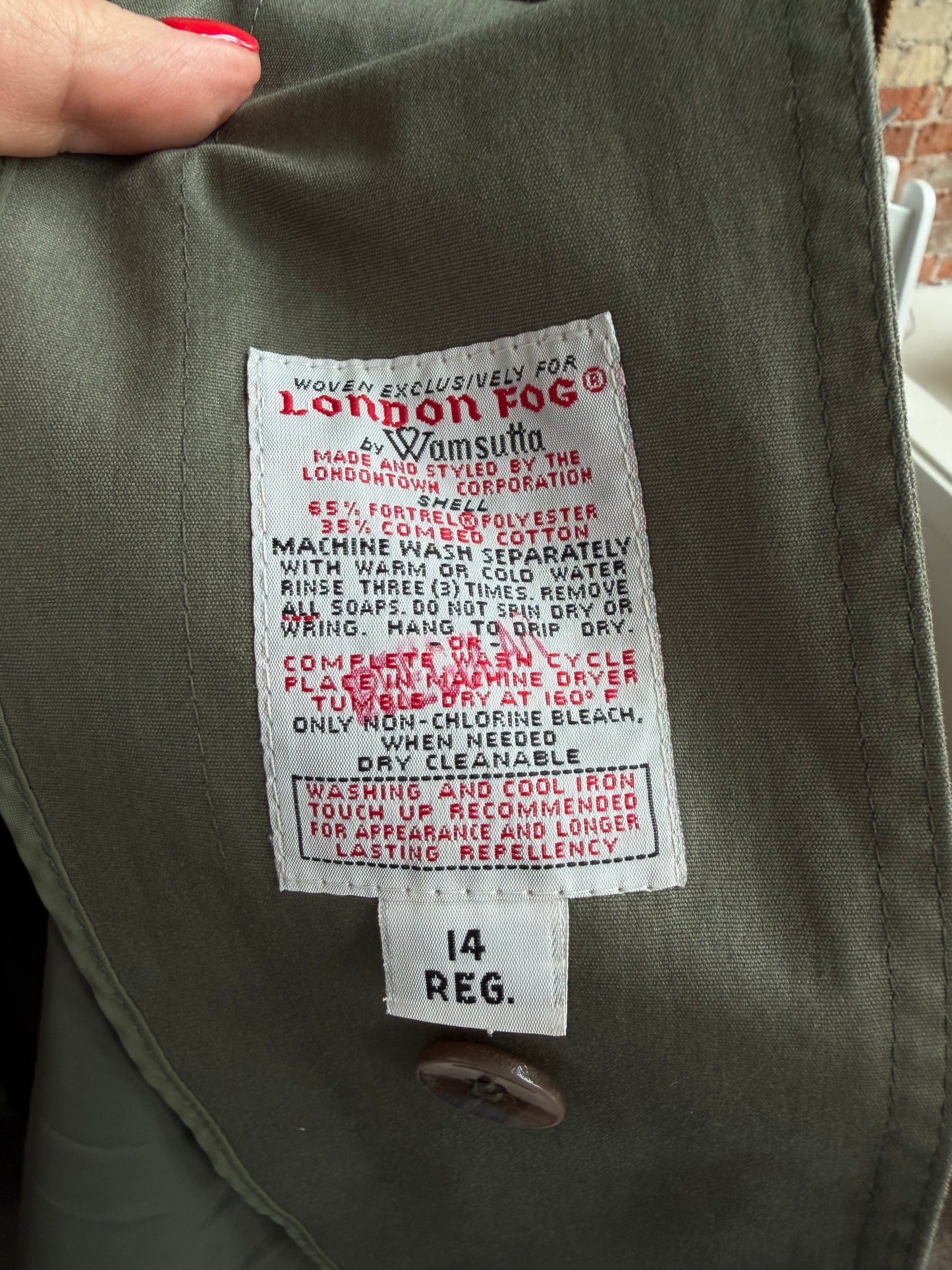 60s/70s London Fog green trench. Made in the USA