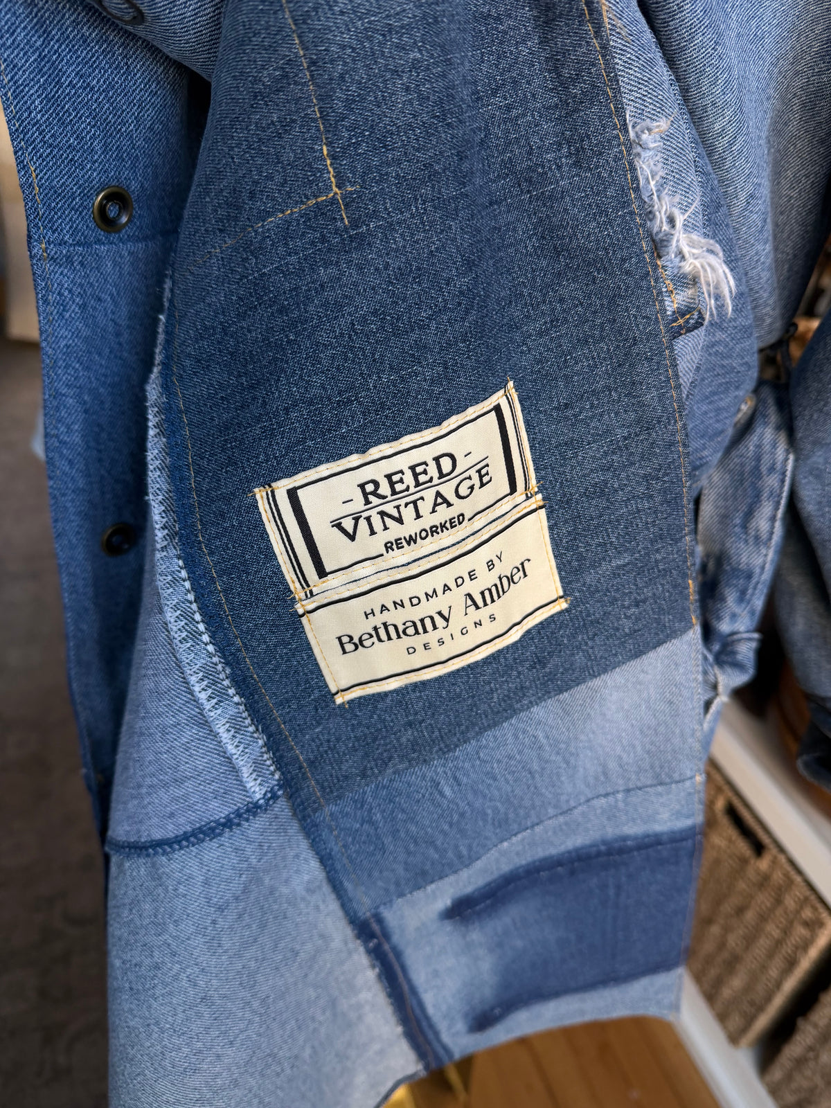 #7 Reworked denim trench. Size L