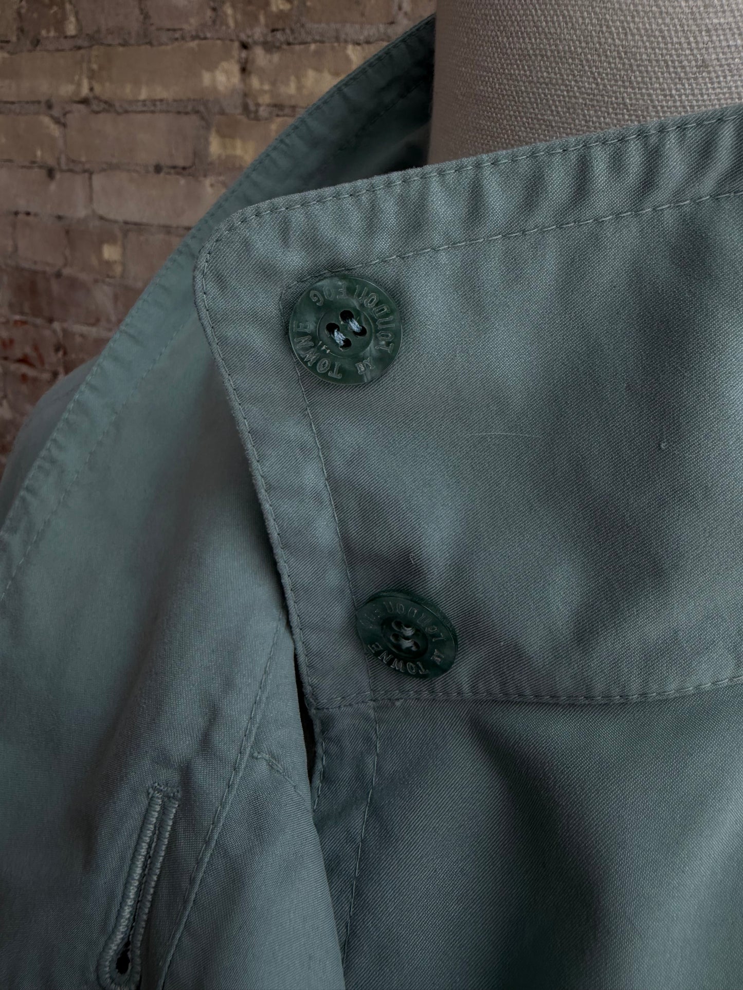 80s/90s London Fog blue/green light weight trench