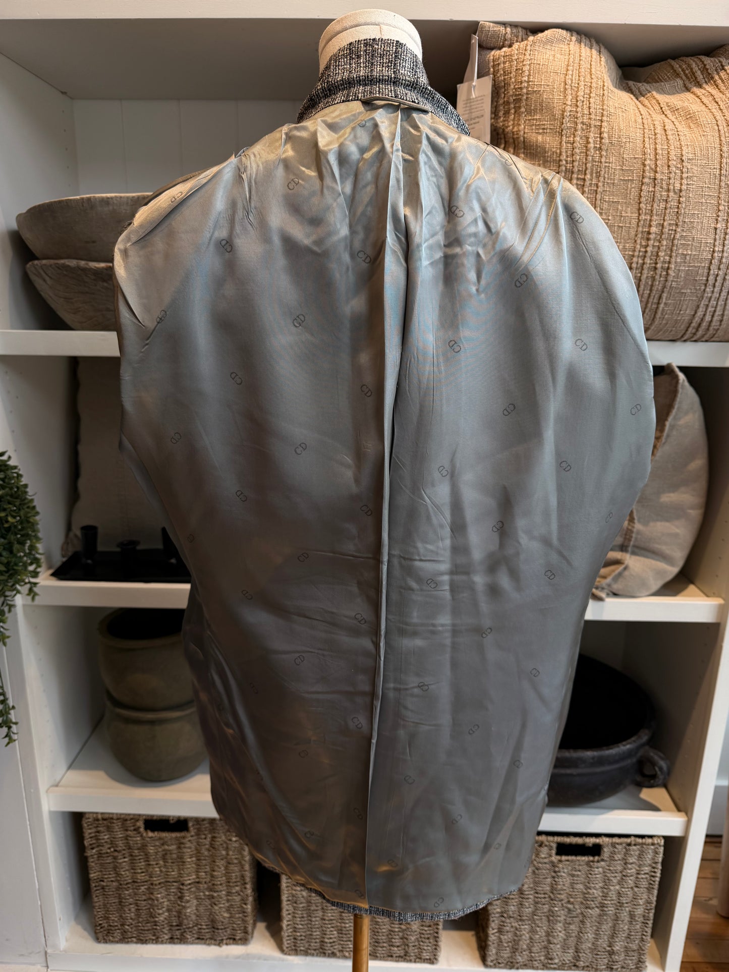 80s Christian Dior silk tweed blazer.