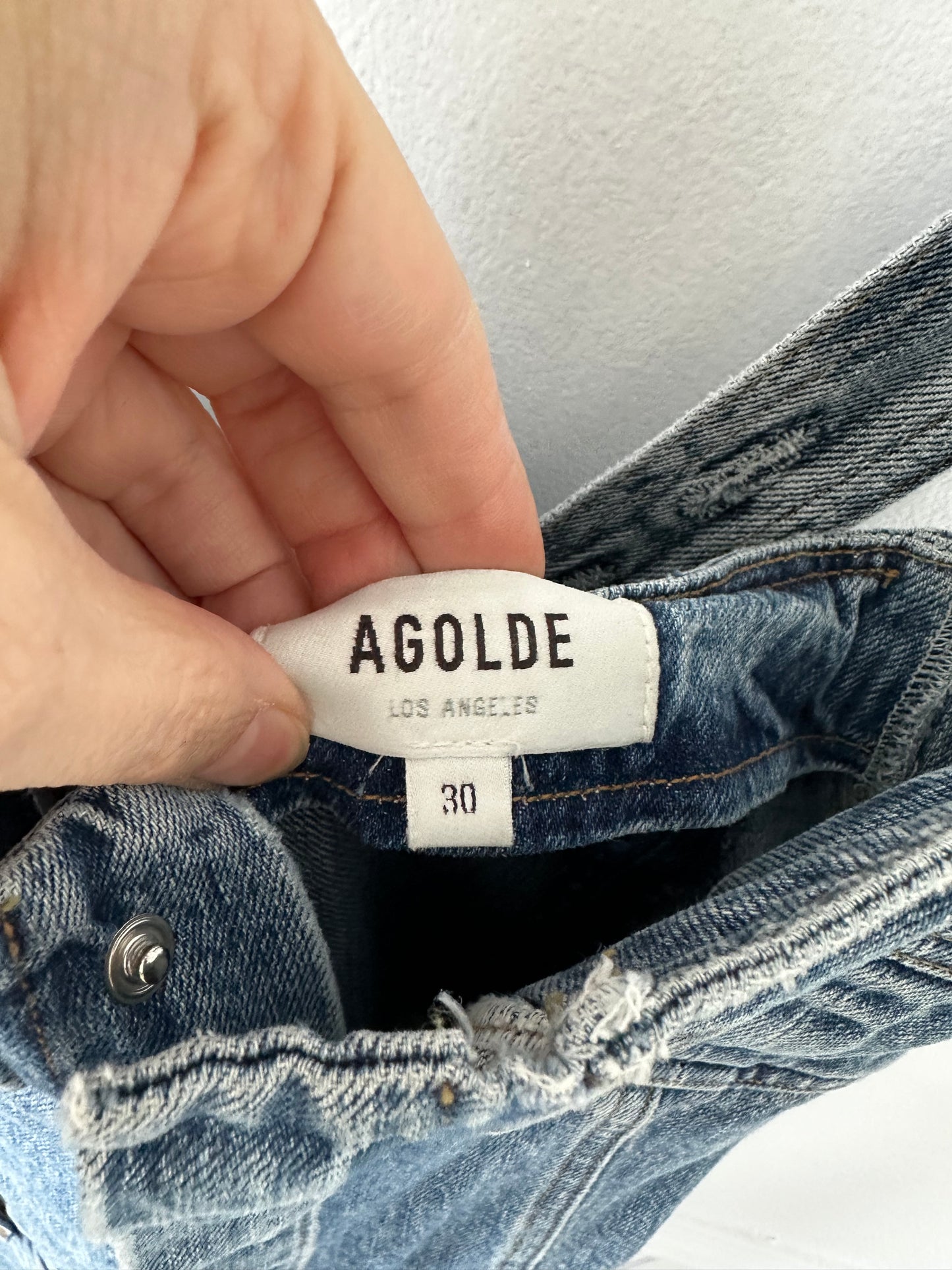 Agolde Paula denim overalls. Size 30