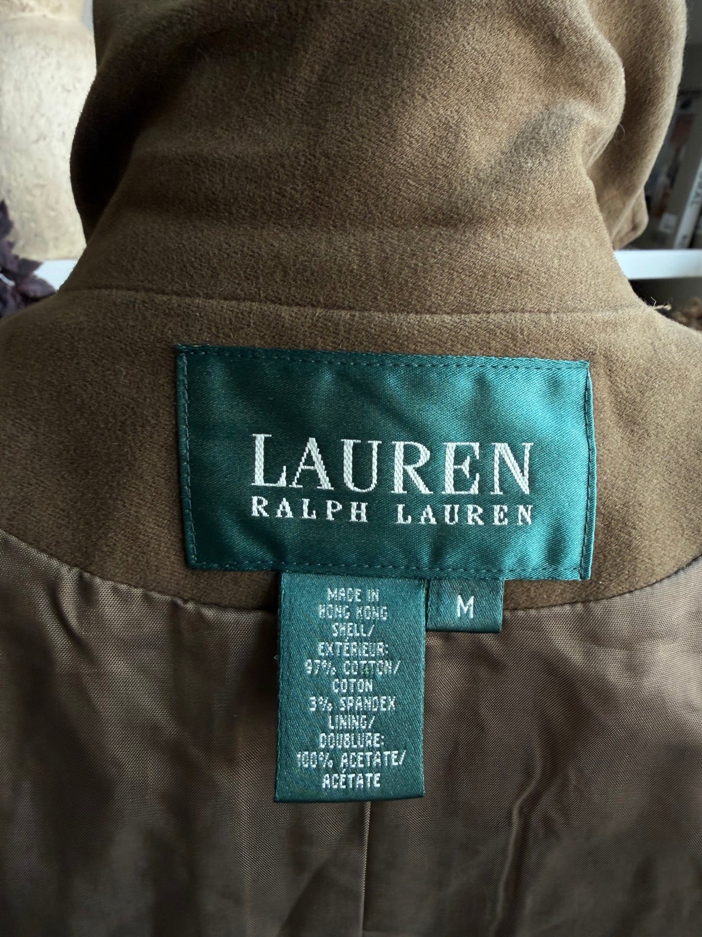 90s Lauren by Ralph Lauren brushed cotton pea coat. Made in Hong Kong. Fits XS-M petite
