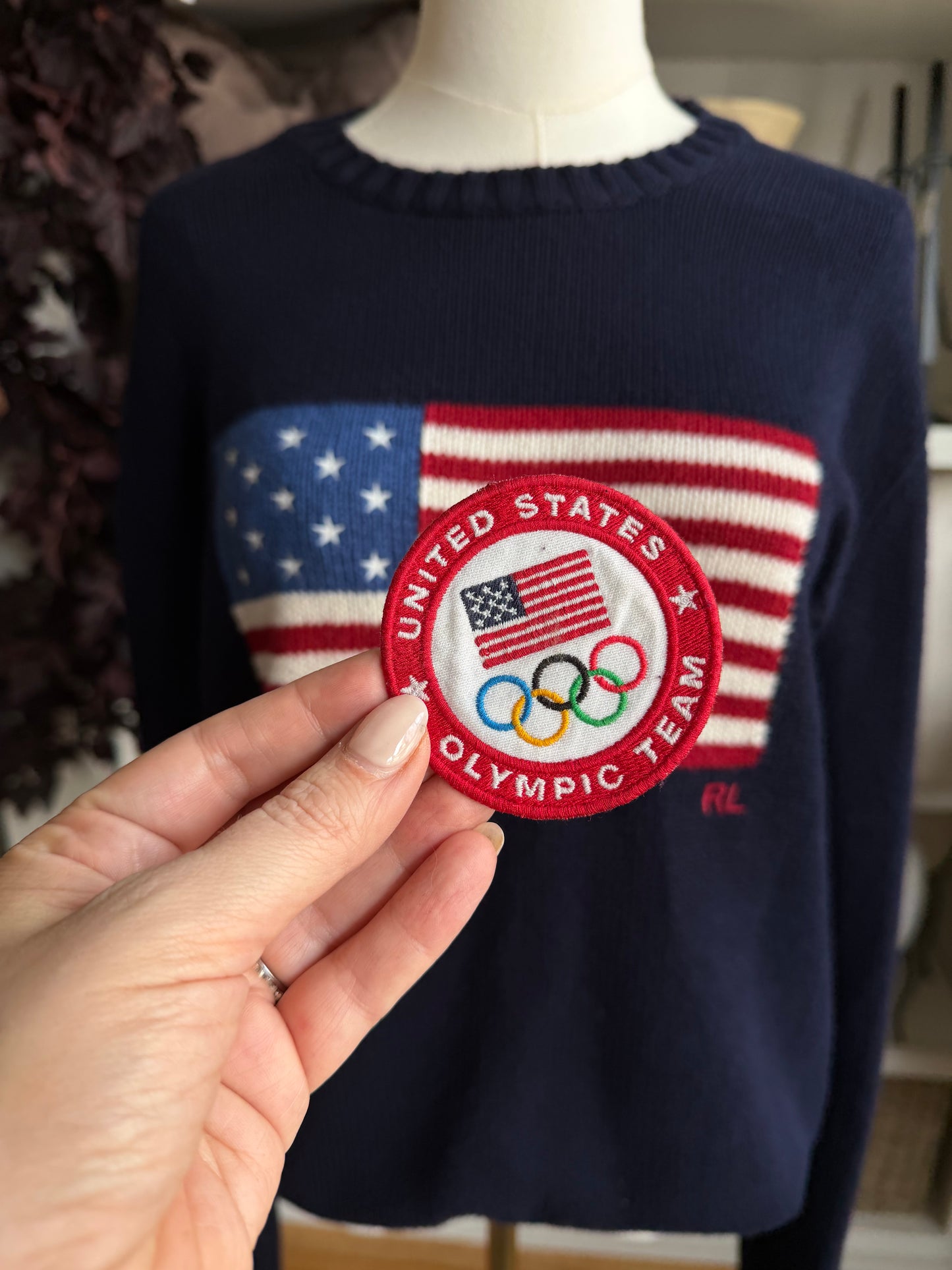 Polo Ralph Lauren 2016 Olympic flag sweater with patch. Fits S-L