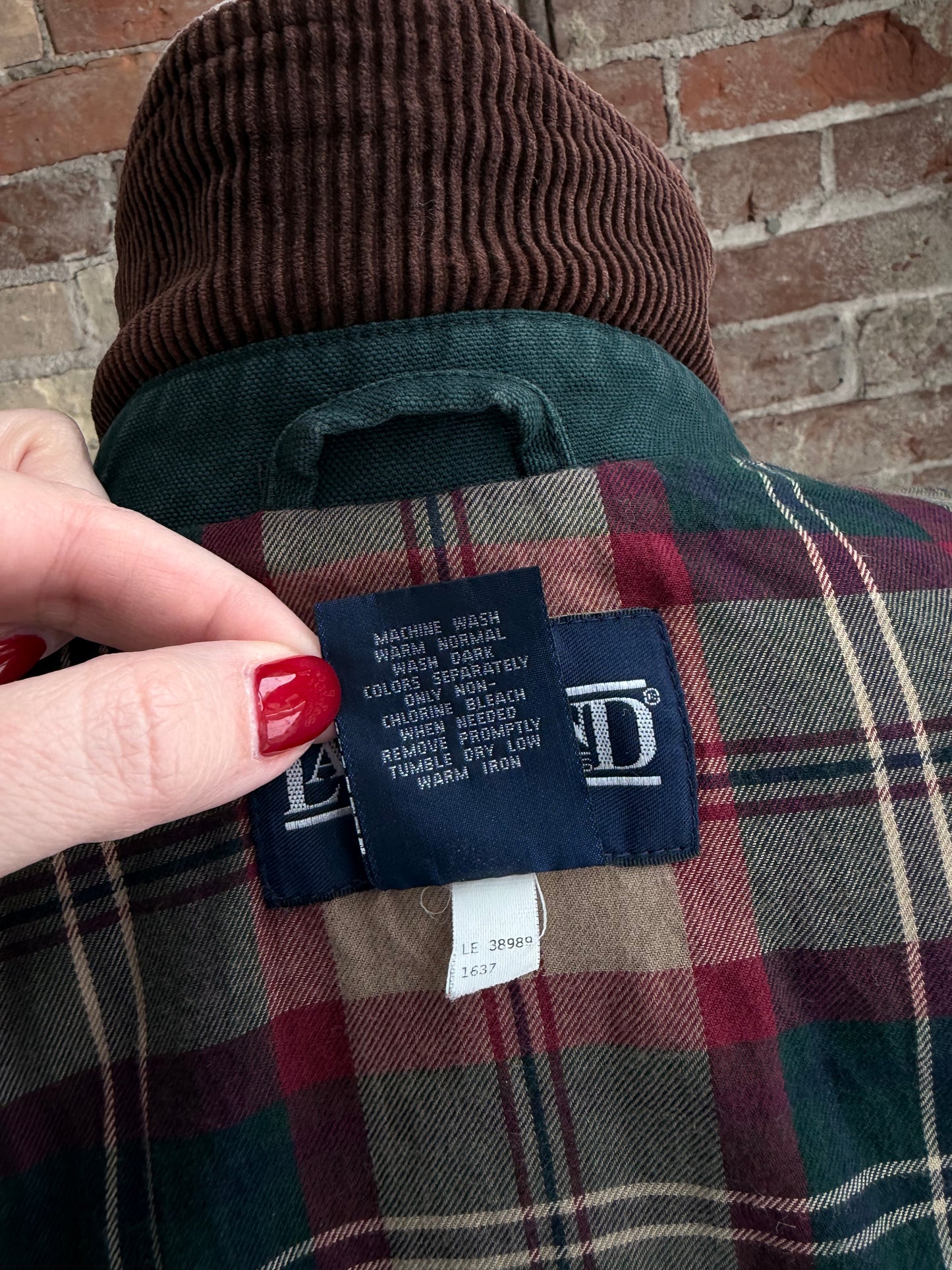 90s LLBean green barn coat