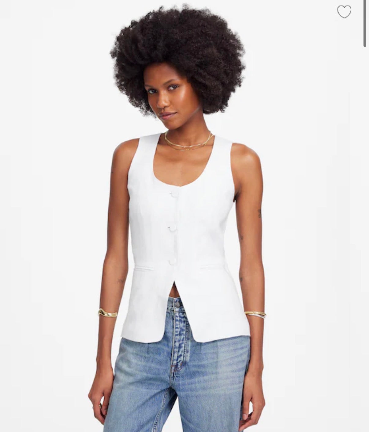 Madewell white linen vest. Size 8. NWT
