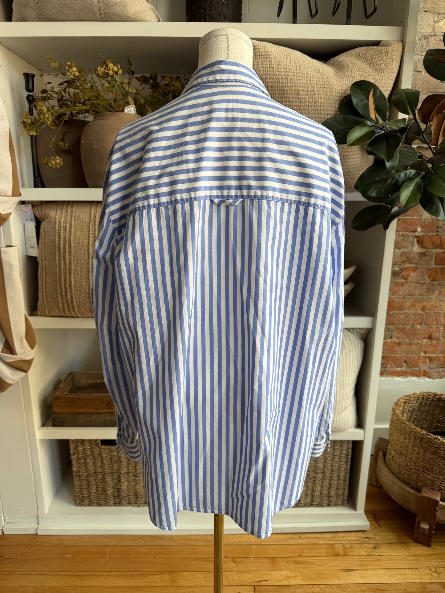 90s Lizsport striped poplin button down