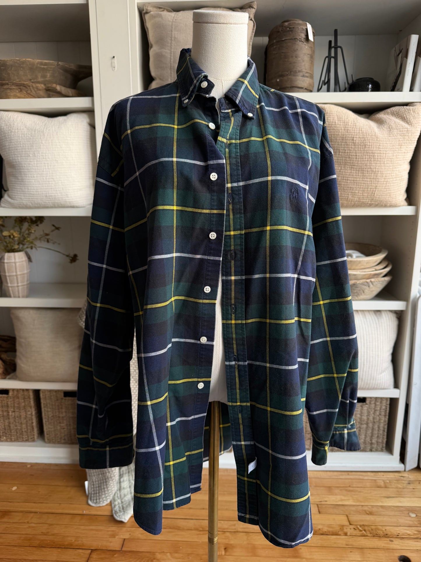 90s Ralph Lauren navy plaid button down