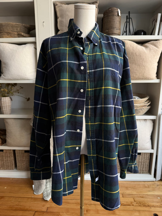 90s Ralph Lauren navy plaid button down